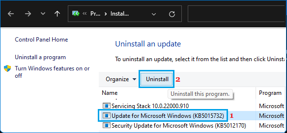 Windows 11 Updateのアンインストール