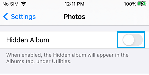 写真アプリで隠しアルバムを非表示にする
