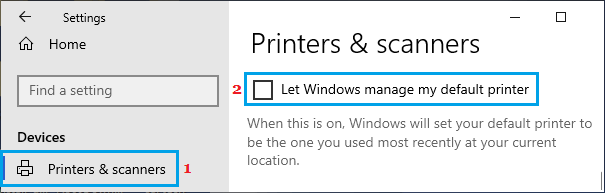 Windowsがデフォルトのプリンターを設定しないようにする