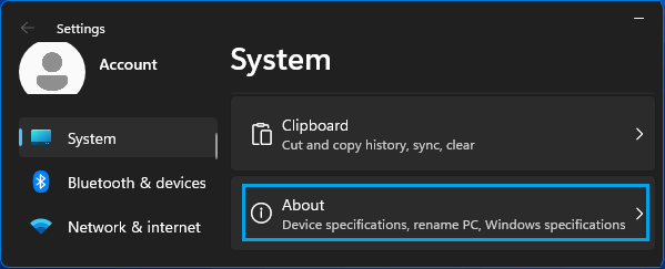 Windows 11の設定画面の「バージョン情報」タブ 