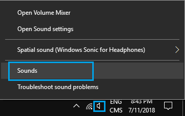 Windowsコンピュータのタスクバーのサウンドアイコン