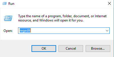 Windows 10でRegeditコマンドを実行する