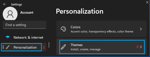 Windowsのテーマの個人設定オプション