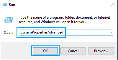 Windowsで実行コマンドを使用してシステムの詳細なプロパティを開く