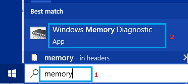Windowsメモリ診断アプリを開く