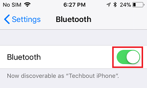 iPhoneでBluetoothを有効にする