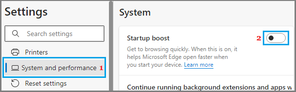 Microsoft EdgeのStartup Boostを無効にする