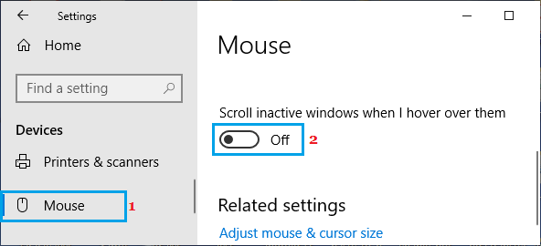 Windowsのスクロール無効オプションの無効化