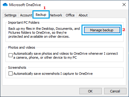 Windows PCでOneDriveのバックアップを管理する