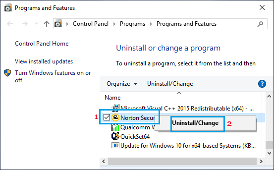 コントロールパネルを使用したWindowsプログラムのアンインストール
