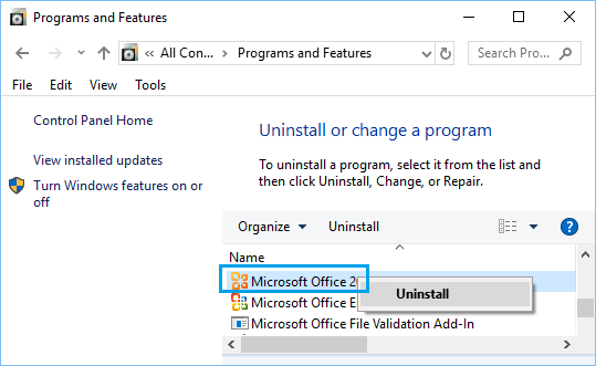 Windows 10のプログラムのアンインストール