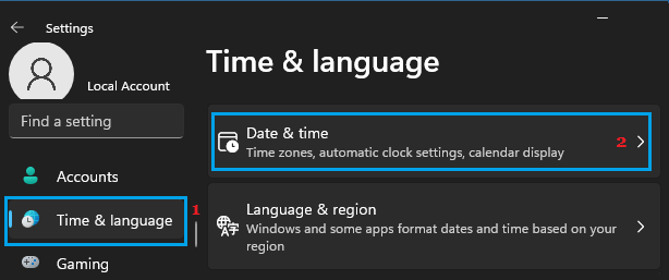 Windows 11の日付と時刻の設定オプションについて