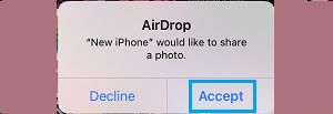 iPhoneでAirDropを受け入れる