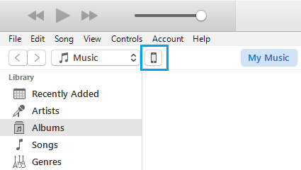 iTunesにiPhoneのアイコンを表示