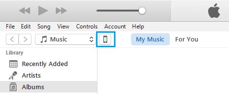 iTunesにiPhoneのアイコンを表示