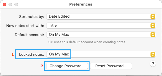 Macでノートのパスワードを変更する