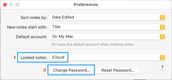 MacでiCloudのメモのパスワードを変更する