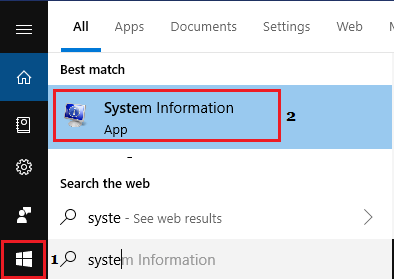 Windowsのシステム情報アプリを開く