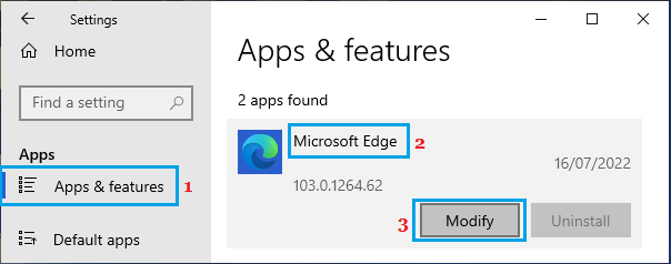 Microsoft Edgeの修正