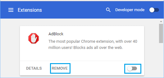 Chromeの拡張機能を削除または無効にする