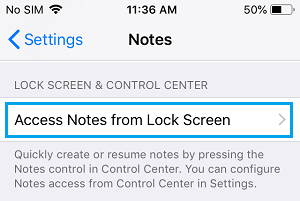 iPhoneのロック画面オプションからメモにアクセスする