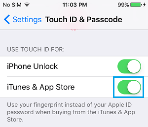 iPhoneのロックを解除するためにTouch IDをONにする
