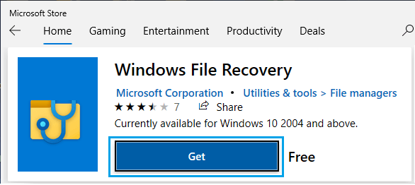Windows ファイルリカバリのダウンロード