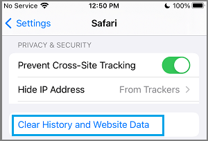 iPhone Safariの「履歴とWebサイトのデータを消去する」オプションについて