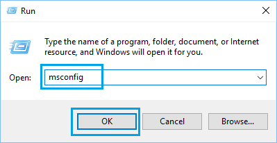 Windows 10で実行コマンドを使用してmsconfigユーティリティを開く