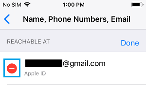 iPhoneのApple IDメールオプションを削除する
