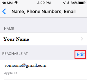 iPhoneのApple IDの電子メールオプションを編集する
