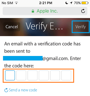 Apple ID認証コードを入力