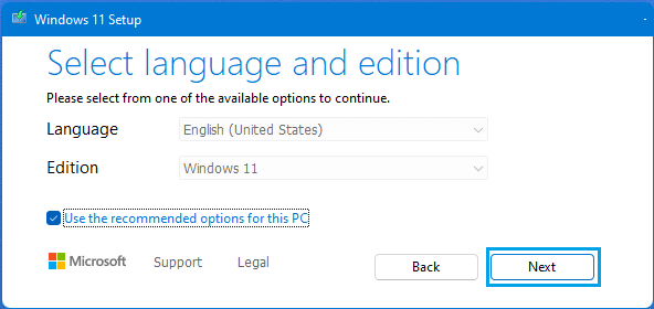 Windows 11のセットアップ画面