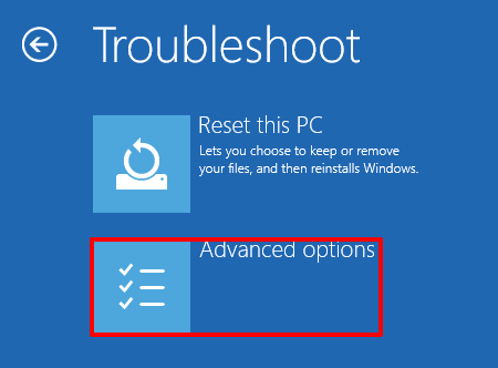 Windows 10のトラブルシューティング画面での詳細オプションについて