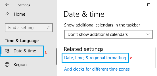 Windows PCの日付、時刻、地域フォーマットオプションについて