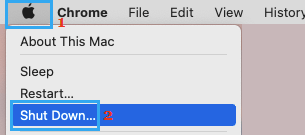 Macをシャットダウンする