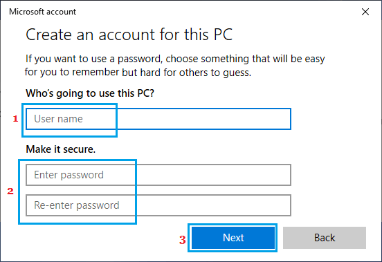 Windows PCでのローカルユーザーアカウントの作成