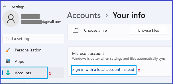 Windows 11のローカルアカウントオプションを使用したサインインについて