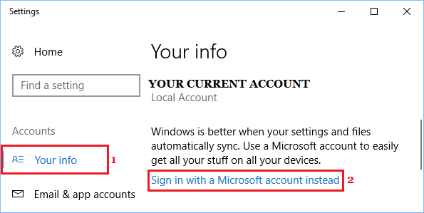 Windows 10のMicrosoftアカウントオプションでサインインする