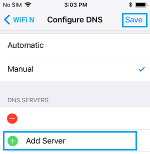 iPhoneにDNSサーバーのオプションを追加する
