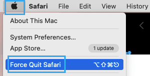 MacでSafariブラウザを強制終了する。