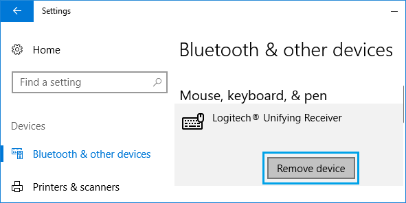 Windows 10でBluetoothデバイスを削除する 