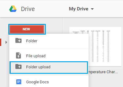 Google Driveへのフォルダのアップロード