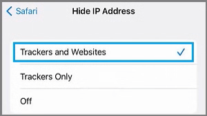 iPhoneのトラッカーとウェブサイトからIPアドレスを隠す設定について