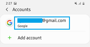 Android PhoneでGmailのアカウントを選択する