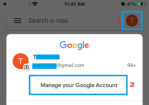 GmailのGoogleアカウントオプションの管理