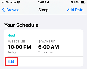iPhoneの健康アプリで睡眠スケジュールを編集する
