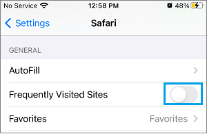 Safariから頻繁に訪問するサイトを削除する