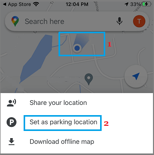 Googleマップの駐車場オプションに設定する。
