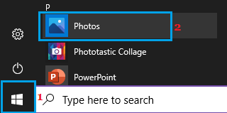 Windowsコンピュータで「写真」アプリを開く